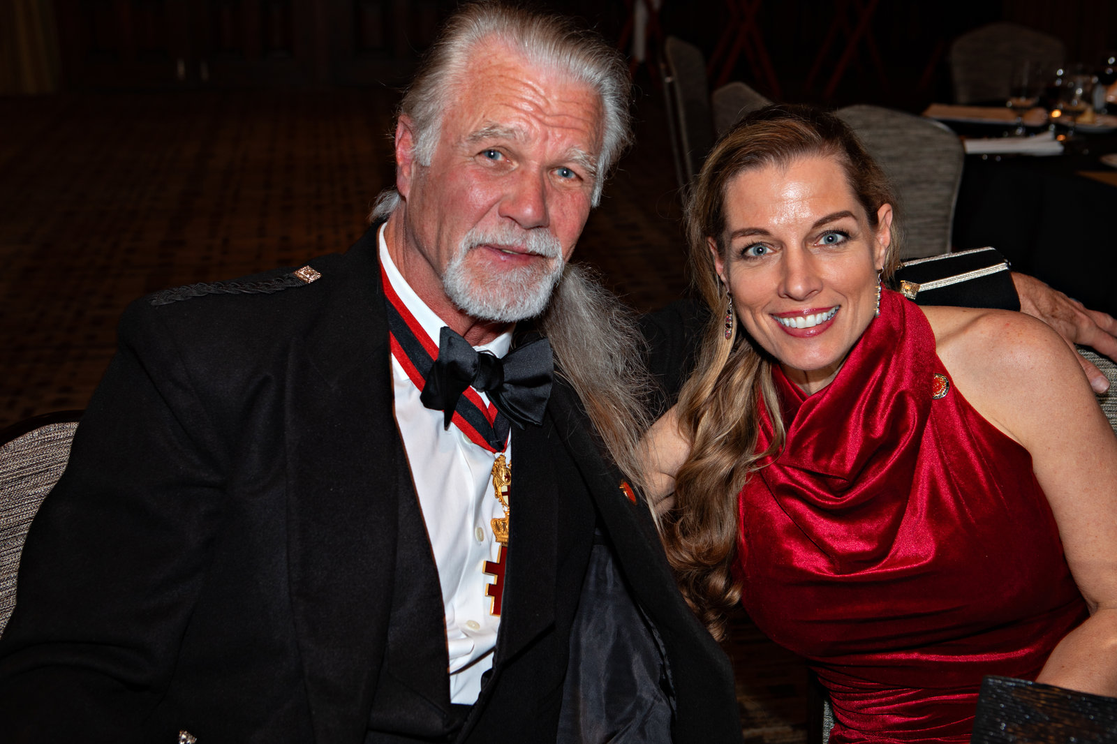 Two guests in formal attire at the Templar Gala